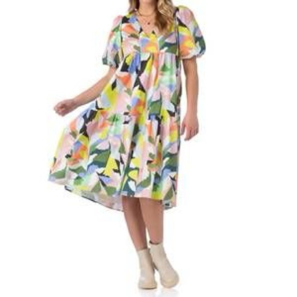 Croby By Molly Colorful Geometric Pattern Dress‎ xs